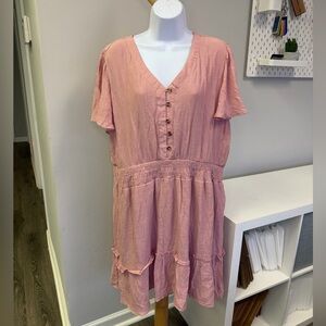 NWT Speed Limit MPH Pink Button-Front Women's Dress Size 3x